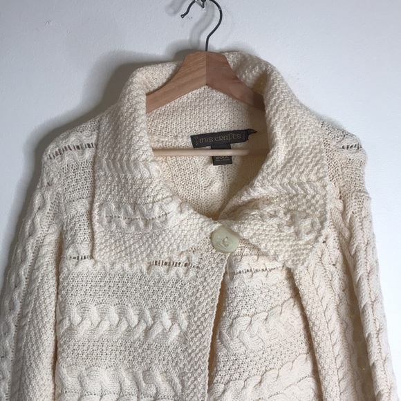 Inis crafts 100% merino wool ladies button overlap knit cardigan sweater - Picture 3 of 11